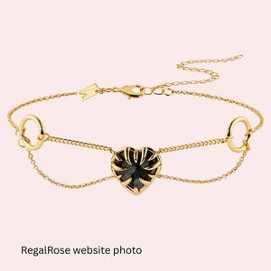 PIXI. Clawed Heart Gemstone Chain Choker - Gold - Regal Rose